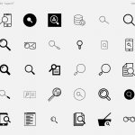 various icons used to represent search